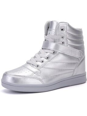 High Top Sneakers with Hidden Wedge Heel Ankle Support Boots 5.5. 2526-2